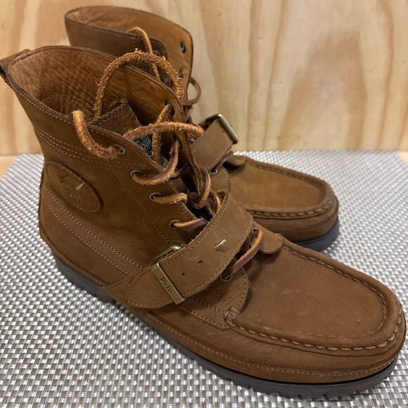 Ralph Lauren Polo Country Ranger Nubuck Tan Casual Hiker Boots Sizes 8.5 main image 6